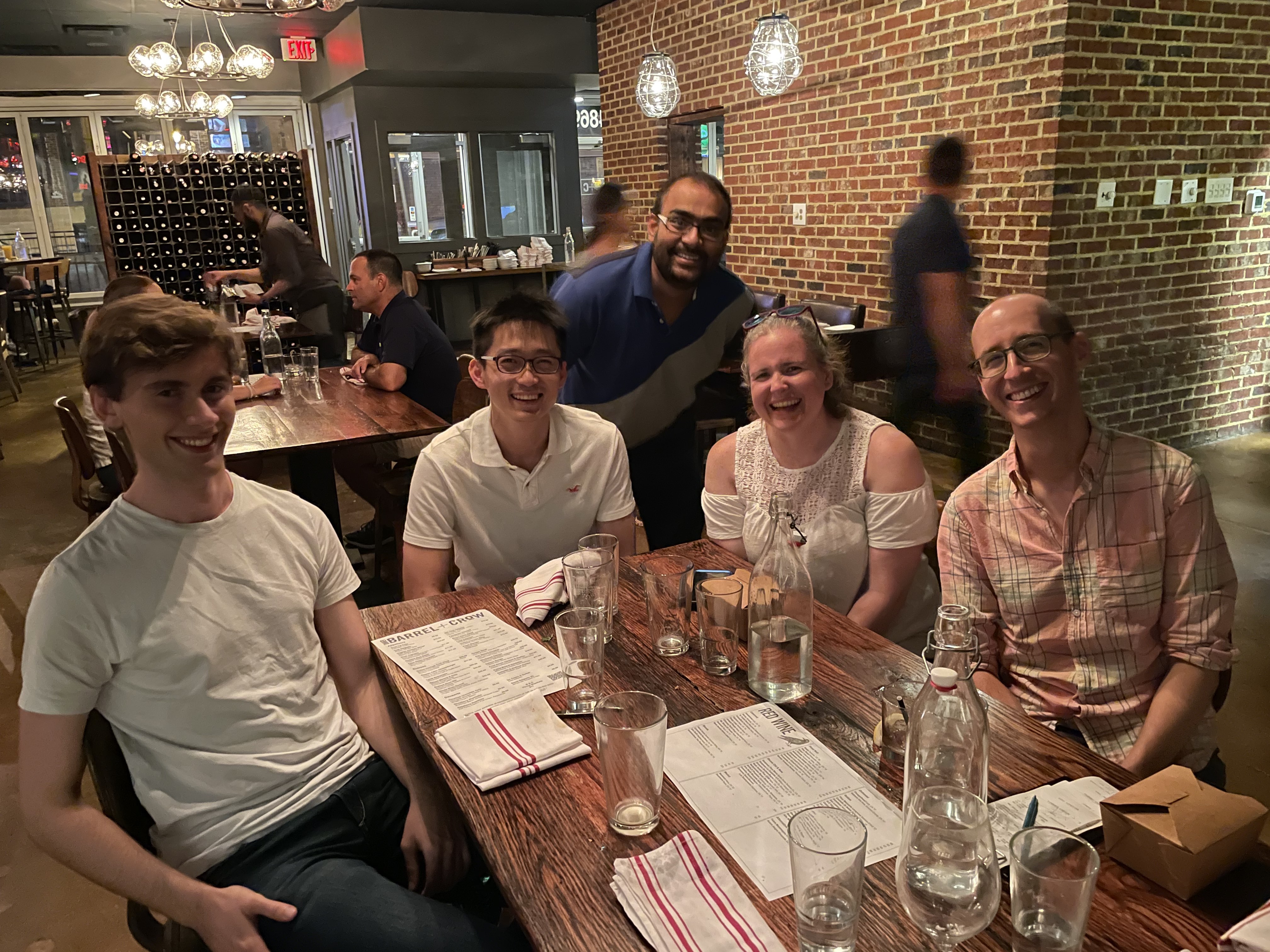 the Farrell Lab at dinner